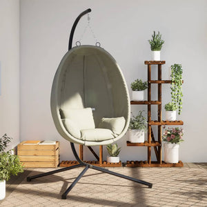 Hängesessel Ei-Design mit Ständer, Beige