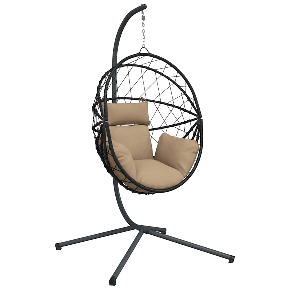 Hängesessel Ei-Design mit Ständer Taupe
