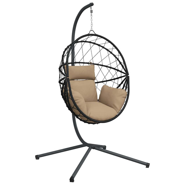 Hängesessel Ei-Design mit Ständer Taupe