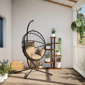 Hängesessel Ei-Design mit Ständer Taupe