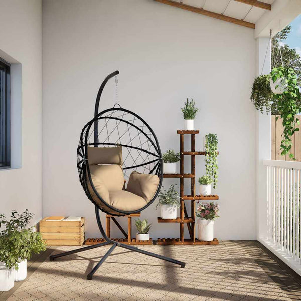 Hängesessel Ei-Design mit Ständer Taupe