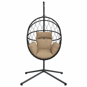 Hängesessel Ei-Design mit Ständer Taupe