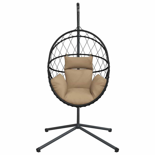 Hängesessel Ei-Design mit Ständer Taupe