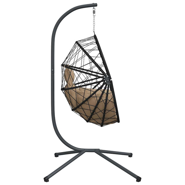 Hängesessel Ei-Design mit Ständer Taupe