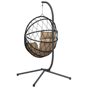 Hängesessel Ei-Design mit Ständer Taupe