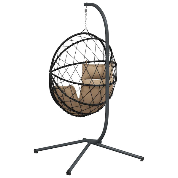 Hängesessel Ei-Design mit Ständer Taupe