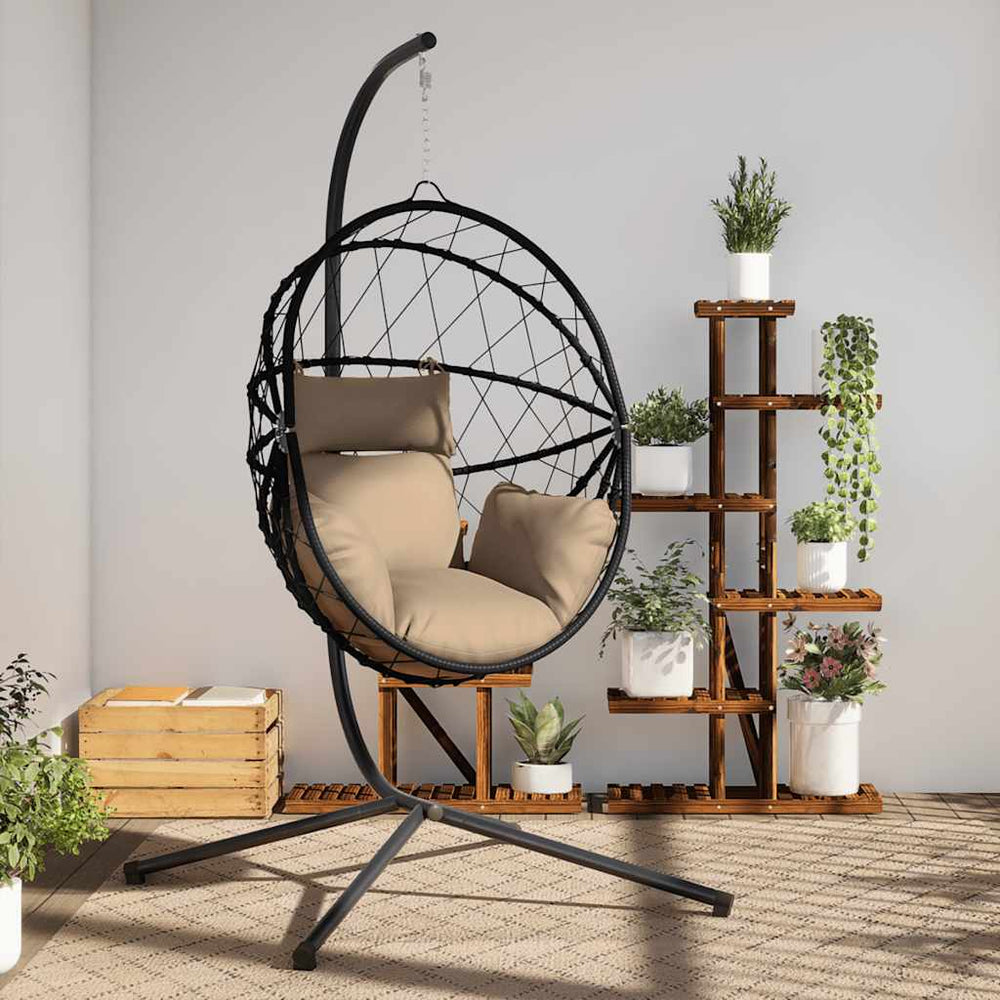Hängesessel Ei-Design mit Ständer Taupe