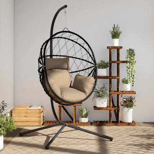 Hängesessel Ei-Design mit Ständer Taupe