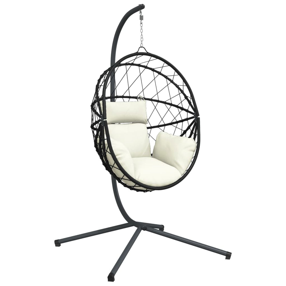 Hängesessel Ei-Design mit Ständer, Beige
