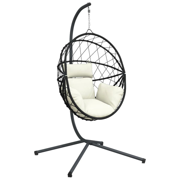 Hängesessel Ei-Design mit Ständer, Beige