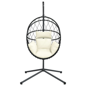 Hängesessel Ei-Design mit Ständer, Beige