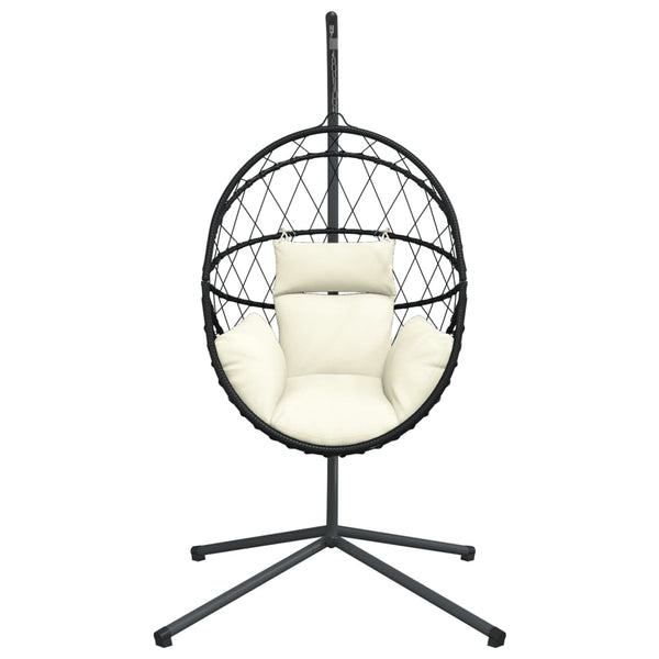 Hängesessel Ei-Design mit Ständer, Beige