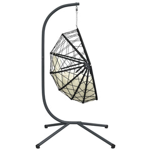 Hängesessel Ei-Design mit Ständer, Beige