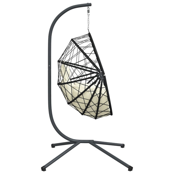 Hängesessel Ei-Design mit Ständer, Beige