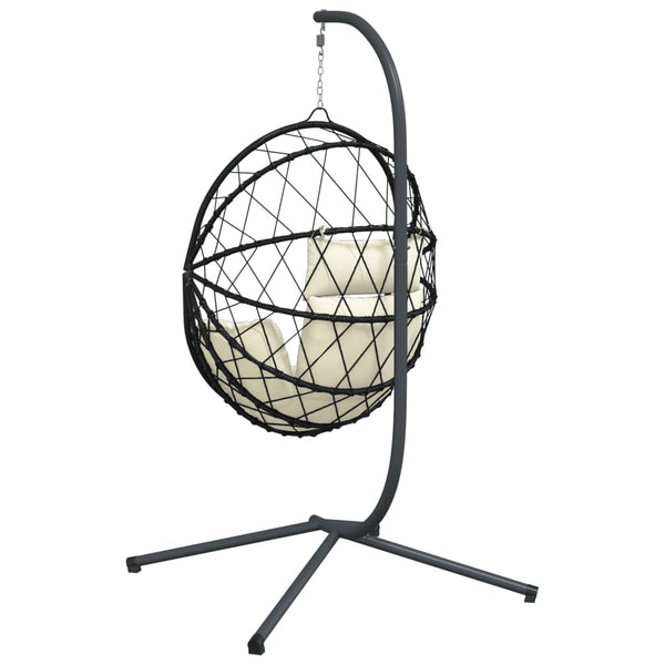 Hängesessel Ei-Design mit Ständer, Beige