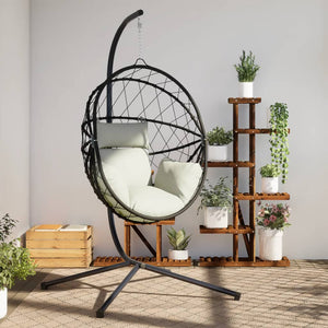 Hängesessel Ei-Design mit Ständer, Beige