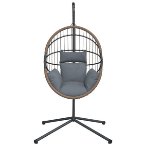 Hängeessel Ei-Design mit Ständer Hellgrau