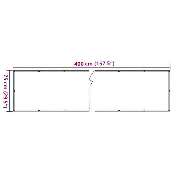 Grauer Balkon Sichtschutz PVC 400x75 cm