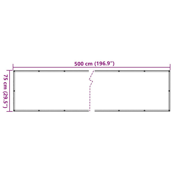 Grauer Balkon Sichtschutz PVC 500x75 cm