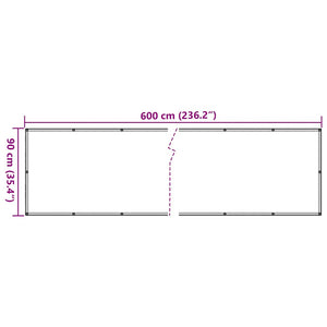Grauer Balkon Sichtschutz 600x90 cm PVC