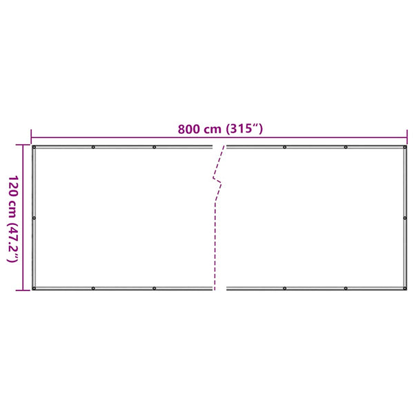 Balkon Sichtschutz Creme 800x120 cm PVC