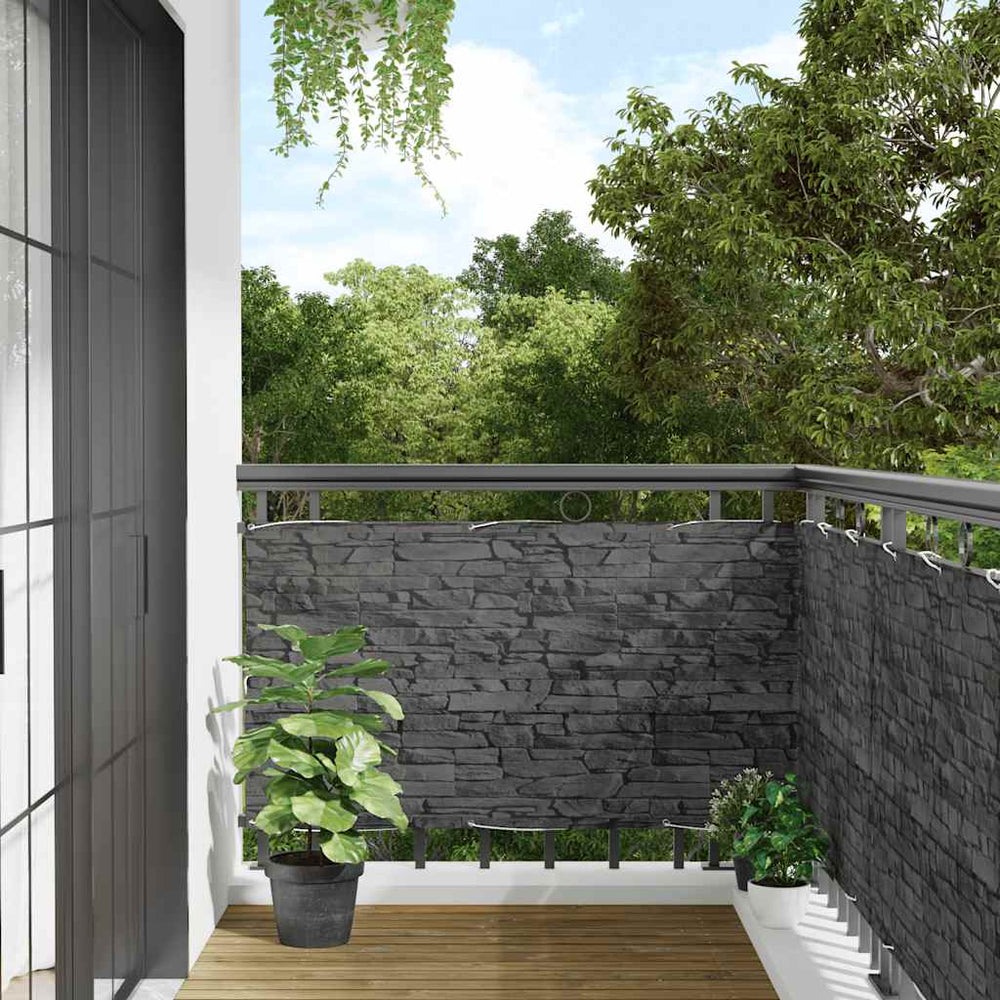 Balkon Sichtschutz Steinoptik Grau 600x120 cm