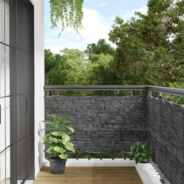 Balkon Sichtschutz Steinoptik Grau 600x120 cm