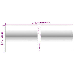 Sichtschutzstreifen Grau PVC 252,5x19cm, 10er Set