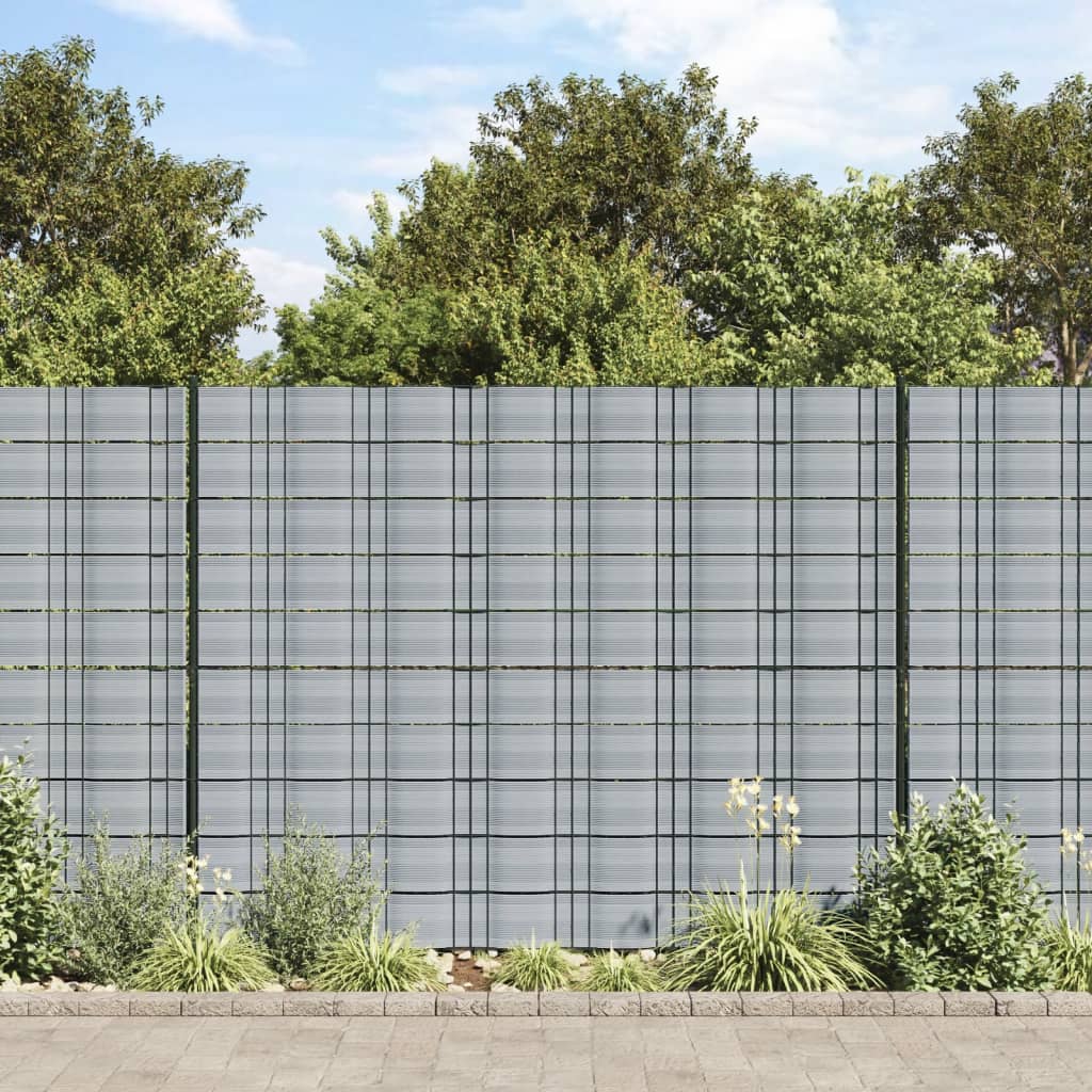 Sichtschutzstreifen Grau PVC 252,5x19cm, 10er Set