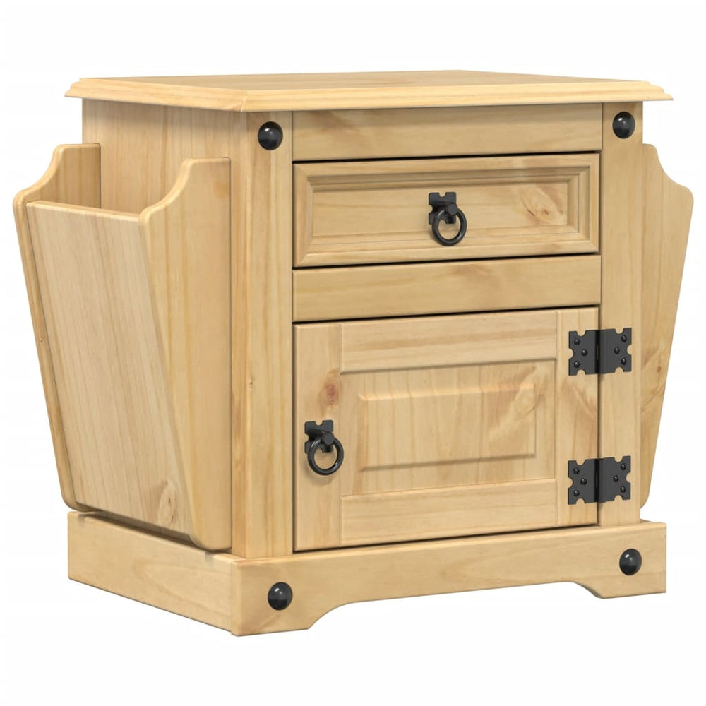 vidaXL Corona Bedside Cabinet 45x35x47.5 cm Solid Pine Wood