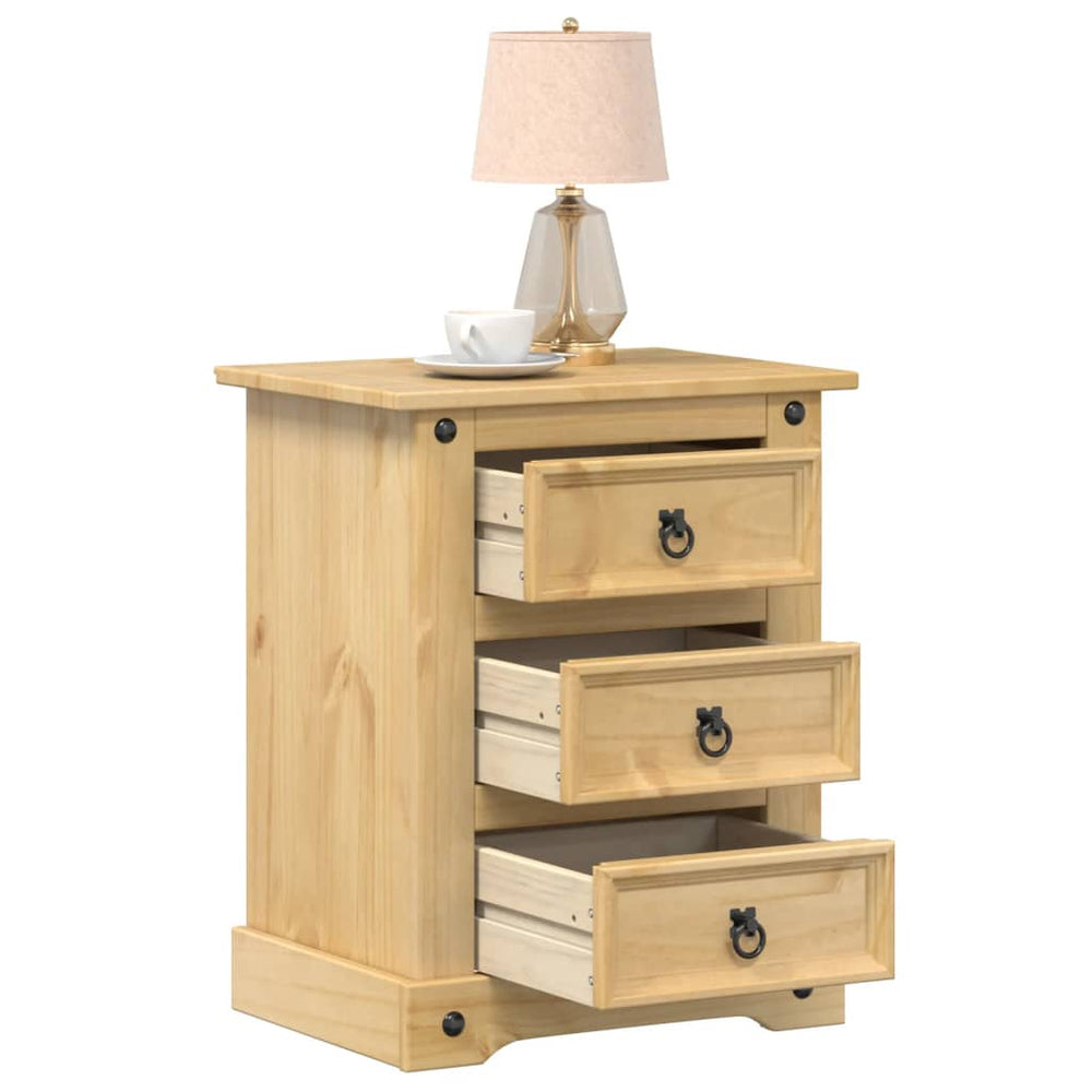 vidaXL Corona Bedside Cabinet 53x39x66 cm Solid Pine Wood