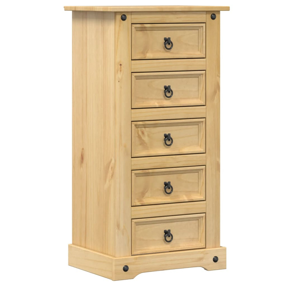 vidaXL Bedside Table Corona 53x39x103 cm Solid Pine Wood