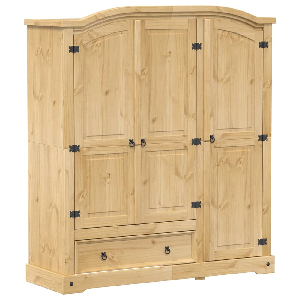 Massivholz Kleiderschrank Kiefer 151,5x52x170 cm