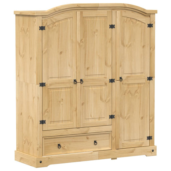 Massivholz Kleiderschrank Kiefer 151,5x52x170 cm