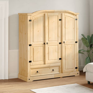 Massivholz Kleiderschrank Kiefer 151,5x52x170 cm