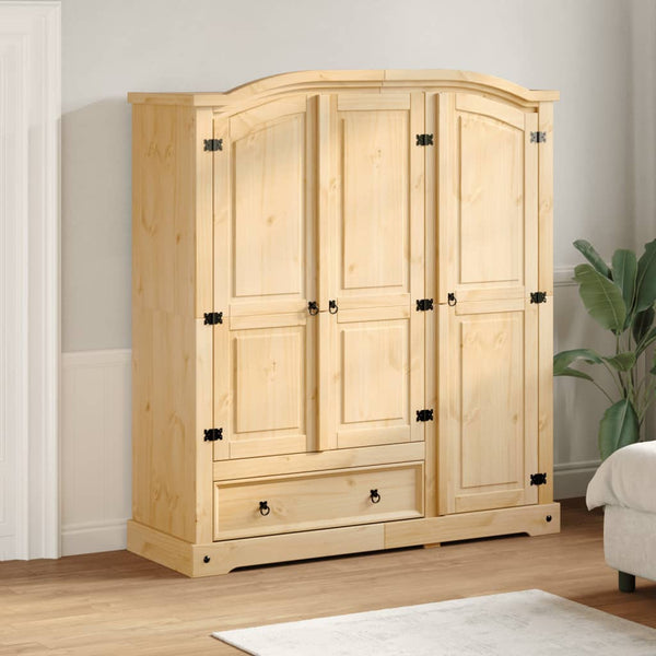 Massivholz Kleiderschrank Kiefer 151,5x52x170 cm