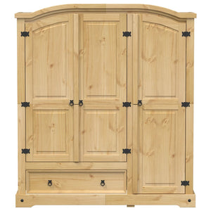 Massivholz Kleiderschrank Kiefer 151,5x52x170 cm