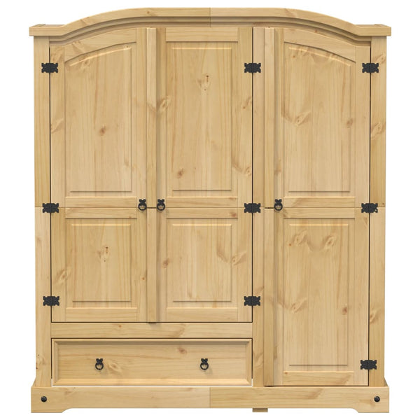 Massivholz Kleiderschrank Kiefer 151,5x52x170 cm