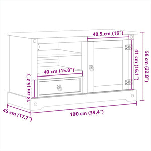 Massivholz TV-Schrank Kiefer 100 cm