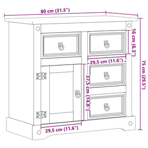 Sideboard Corona Kiefer Massivholz 80x75 cm