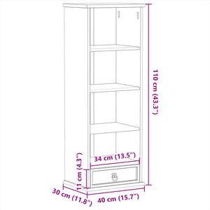 CD-Schrank Corona Kiefer Massivholz 110cm