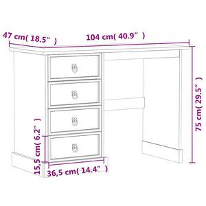 Schminktisch Kiefer Massivholz 104 cm