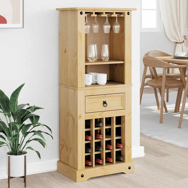 Weinregal Corona Kiefer Massivholz 56x35x134,5 cm