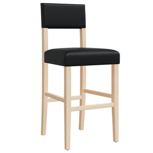 Barstühle 2er Set Gummibaum Kunstleder