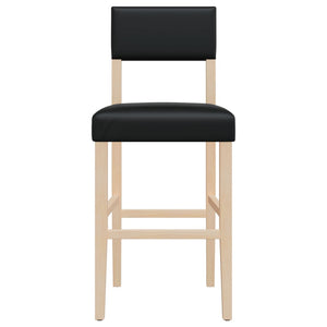 Barstühle 2er Set Gummibaum Kunstleder