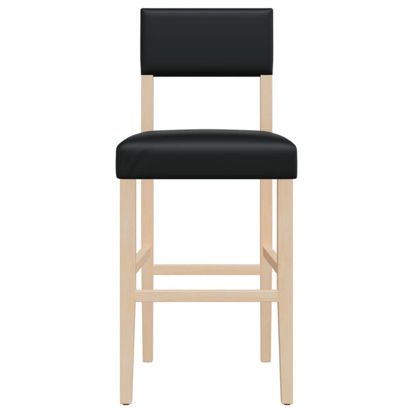 Barstühle 2er Set Gummibaum Kunstleder