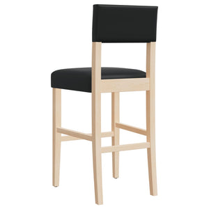 Barstühle 2er Set Gummibaum Kunstleder