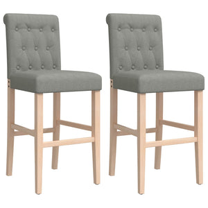 Barstühle 2er Set Massivholz Stoff