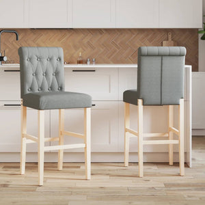 Barstühle 2er Set Massivholz Stoff