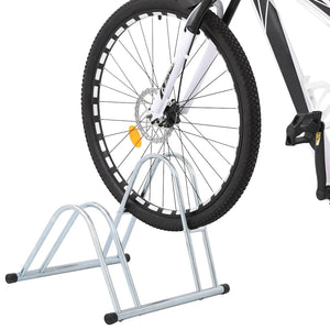 vidaXL Support à vélo pour 2 vélos Autoportant Acier galvanisé